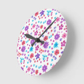  Heuppy ventilator-Macht Floral Patroon op Wit Ronde Klok (Hoek)