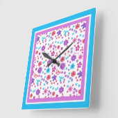  Heuppy ventilator-Macht Floral Patroon op Wit Vierkante Klok (Hoek)