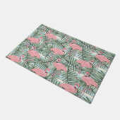 Heuproze flamingoes Cute Palm Leafs Pattern Deurmat (Schuin)