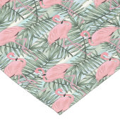 Heuproze flamingoes Cute Palm Leafs Pattern Lange Tafelloper (Hoek)