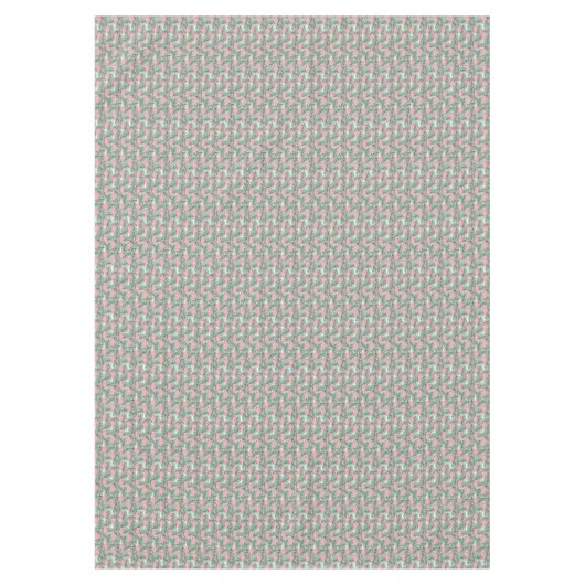 Heuproze flamingoes Cute Palm Leafs Pattern Tafelkleed (Voorkant)