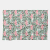 Heuproze flamingoes Cute Palm Leafs Pattern Theedoek (Horizontaal)