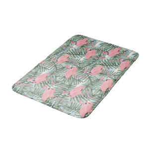 Heuproze flamingoes palm Leafs Art Pattern Badmat