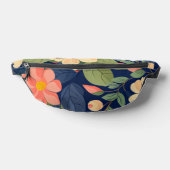 Heuptas Navy Perzik Roze Bloem Botanisch Heuptasje (Liggend)