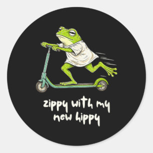 Heupvervangende Chirurgie Kikker Zippy Met Nieuwe  Ronde Sticker