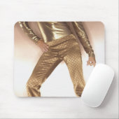 Heupvrouw in gouden disco dansen muismat (Met muis)