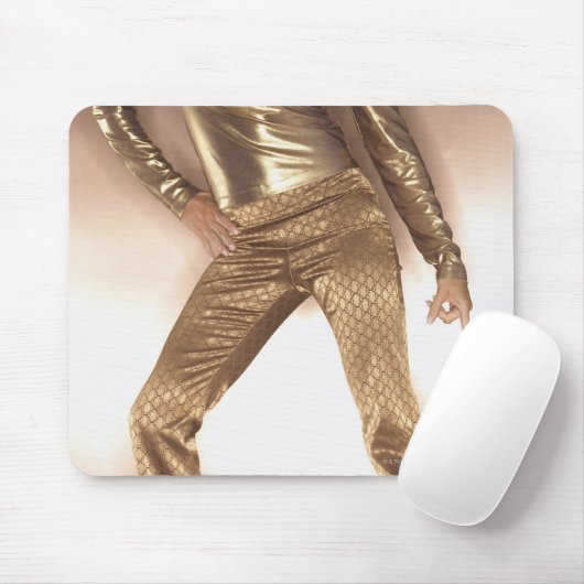 Heupvrouw in gouden disco dansen muismat (Met muis)