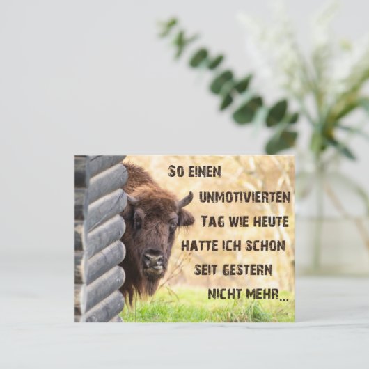 Heute bin ich tierisch onbeweeglijk! briefkaart (Staand voorkant)