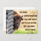 Heute bin ich tierisch onbeweeglijk! briefkaart (Voorkant / Achterkant)