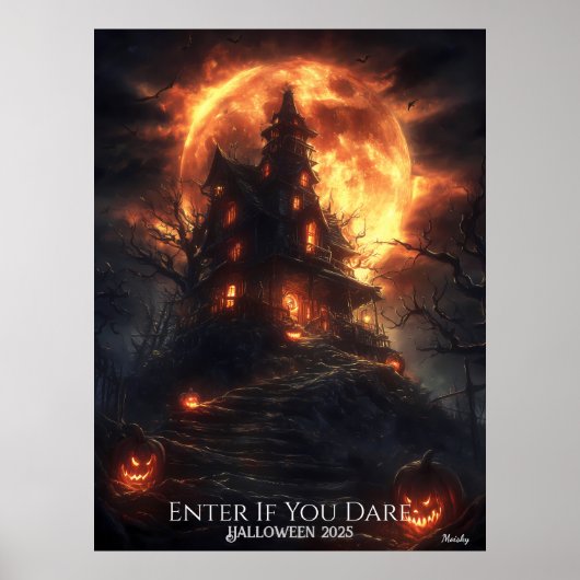 Heuvel van de spookachtige maan Halloween Poster (Voorkant)