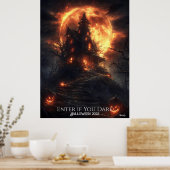 Heuvel van de spookachtige maan Halloween Poster (Keuken)