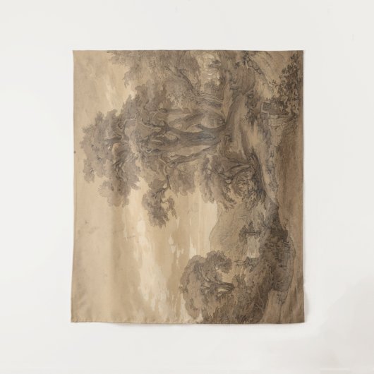 heuvelachtig landschap Georg Heinrich Busse Wandkleed (Voorkant)