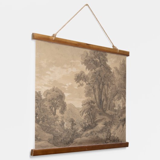 heuvelachtig landschap | kunstdruk. 0022 hangend wandkleed (Gebogen)