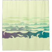 Heuvels Boven de Wolken Landschap - geel-groen Douchegordijn (Voorkant)