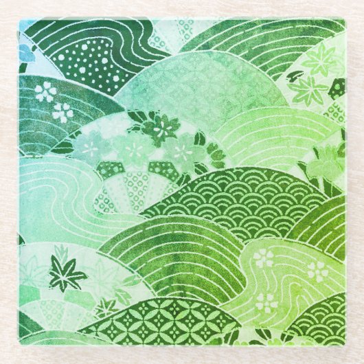  heuvels en rivieren glazen onderzetter (Voorkant)