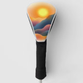 Heuvels met gloeiende zonsondergang golfheadcover (Voorkant)