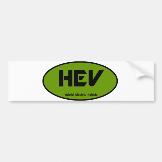 HEV hybride elektrisch voertuig Bumpersticker (Voorkant)