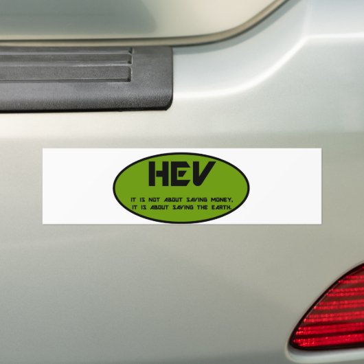 HEV redt de wereld Bumpersticker (Op auto)