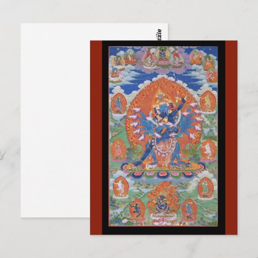 Hevajra Tibetaans boeddhistische godheidskunst Briefkaart (Voorkant / Achterkant)