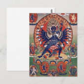 Hevajra Tibetaanse Boeddhistische Godheid Briefkaart (Voorkant / Achterkant)