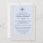 Hevenly Blue Damask Religieuze Uitnodiging (Voorkant)