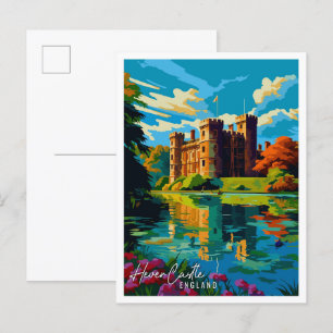 Hever Castle Engeland vintage reisillustratie Briefkaart