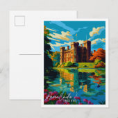 Hever Castle Engeland vintage reisillustratie Briefkaart (Voorkant / Achterkant)