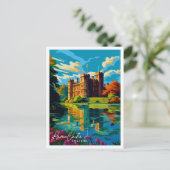 Hever Castle Engeland vintage reisillustratie Briefkaart (Staand voorkant)