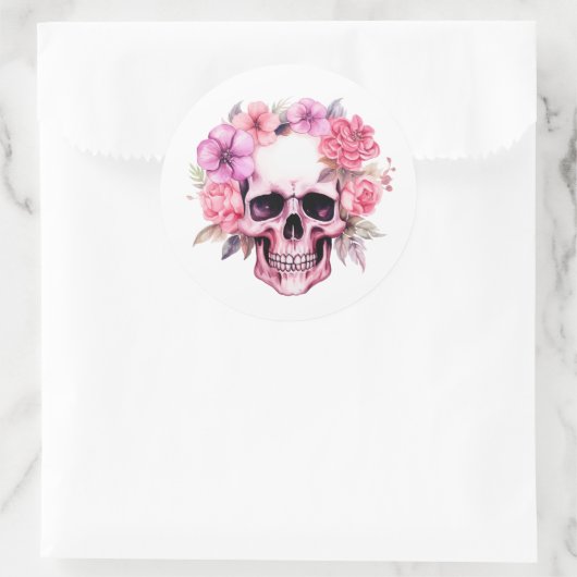 Hevig en bloemenachtig ronde sticker (Tas)