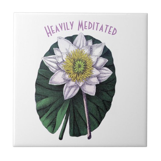 Hevig Gemediteerde Grappige Lotus Tegeltje (Voorkant)
