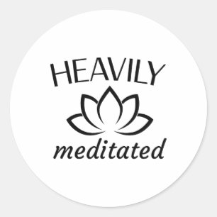 Hevig Gemediteerde Lotus Bloem Zen Yoga Meditatie Ronde Sticker