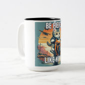 Hevig Kat Mok Kat rijden motorfiets (Voorkant links)