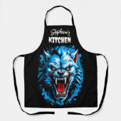 Hevige blauwe weerwolf schort (Voorkant)
