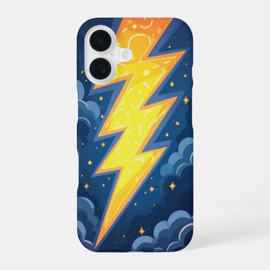 hevige bliksem iPhone 16 hoesje (Achterkant)