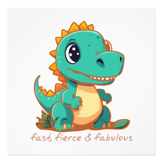 Hevige dinosaurussen foto afdruk (Voorkant)