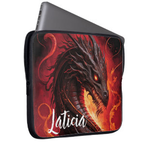 Hevige Draak en Vuur Laptop Sleeve