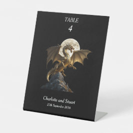 Hevige drakenfokkerij reclamebord met voetstuk