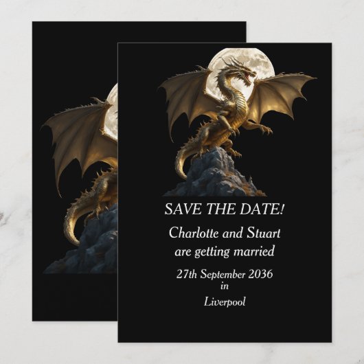 Hevige drakenfokkerij save the date (Voorkant / Achterkant)