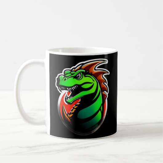 Hevige Groene Dragon Artwork Koffiemok (Links)