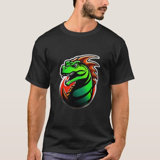 Hevige Groene Dragon Artwork T-shirt (Voorkant)