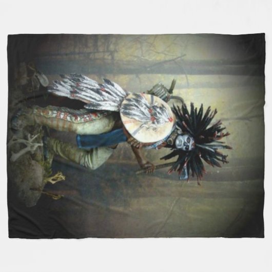 HEVIGE INDIASE KRIJGER FLEECE DEKEN (Voorkant (Horizontaal))