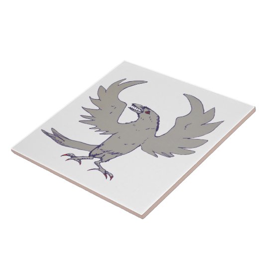 Hevige kraai raven vogeltanden Tegel Tegeltje (Zijkant)