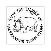 Hevige neushoorn Omtrek #2 Bibliotheek Boeknaam Zelfinktende Stempel (Design)