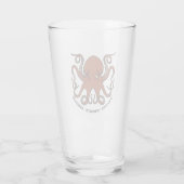Hevige rode octopus met krultentakels Cartoon Glas (Achterkant)