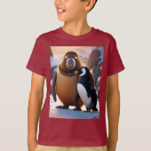 Hevige Schattigee Walrus met Penguin Unreal Engine T-shirt (Voorkant)