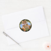 Hevige tijgerkam bedreigd ronde sticker (Envelop)