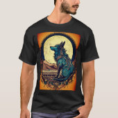 Hevige Tribal Wolf Howling bij de Maan T-Shirt (Voorkant)
