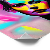 Hevige Vrouw Graffiti Kunst Kleurrijke AI Gegenere Poster (Hoek)