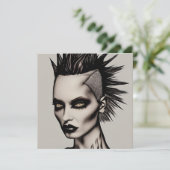 Hevige vrouw in Mohawk en piercings Gothic Punk (Staand voorkant)