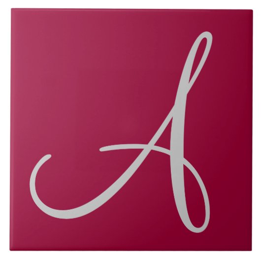 Hex 990033 Kleurnummer Monogram keramische Tegel Tegeltje (Voorkant)